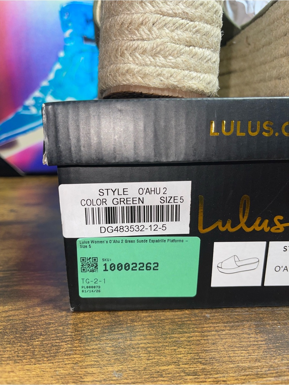 Lulus O'Ahu 2 Green Suede Espadrille Platforms green size 5 - Picture 10 of 11